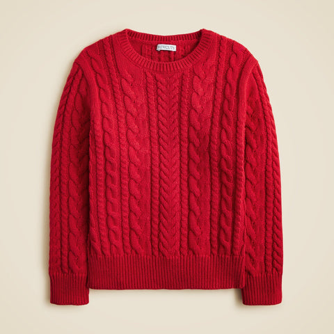Kids' cable-knit crewneck sweater