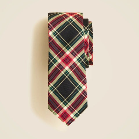 Boys' silk tie in Stewart tartan