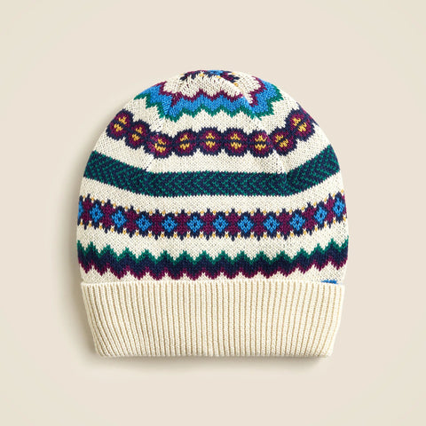 Kids' striped Fair Isle beanie