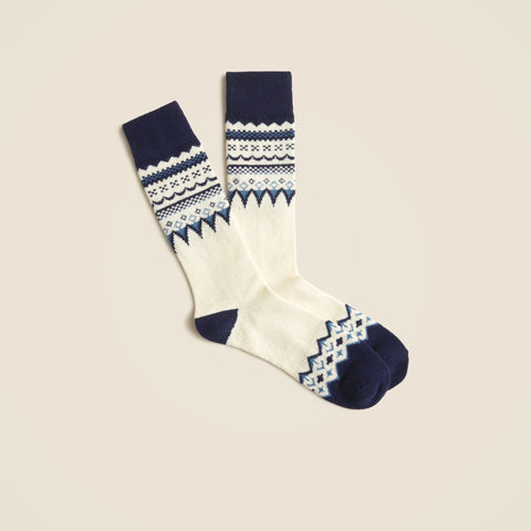 Fair Isle wool-blend socks