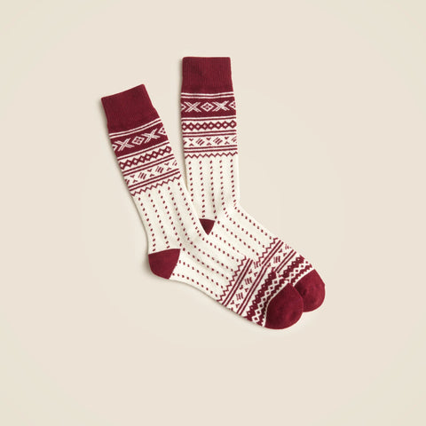 Fair Isle wool-blend socks