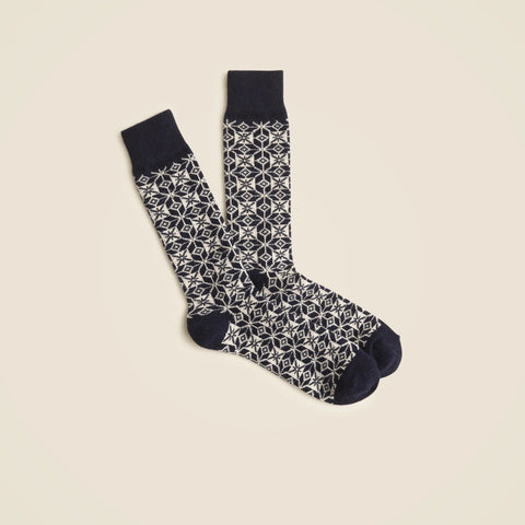 Fair Isle wool-blend socks