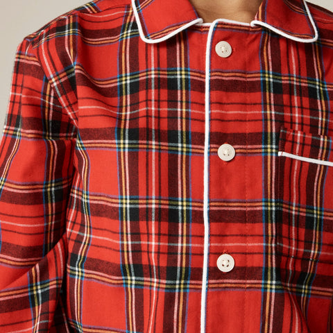 Kids' flannel pajama set in Good Tidings plaid