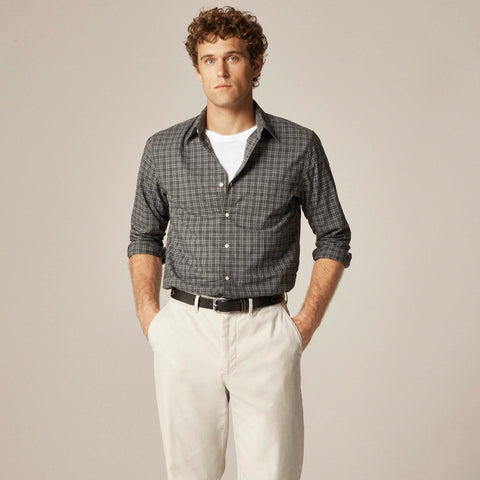 Secret Wash cotton poplin shirt with point collar