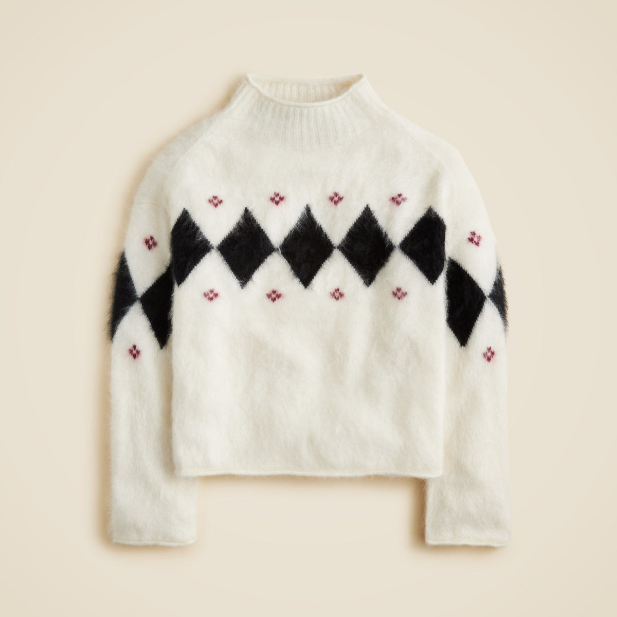 Brushed cashmere 2025 Rollneck™ sweater in argyle