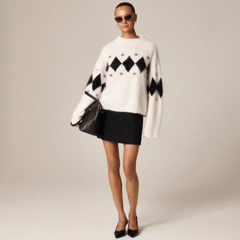 Brushed cashmere 2025 Rollneck™ sweater in argyle