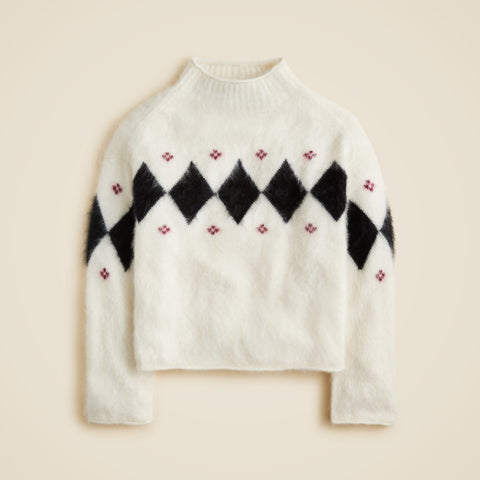 Brushed cashmere 2025 Rollneck™ sweater in argyle