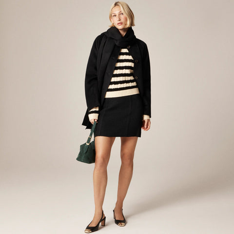 Perfect cashmere cable-knit crewneck sweater in stripe