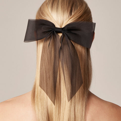 Organza bow hair clip