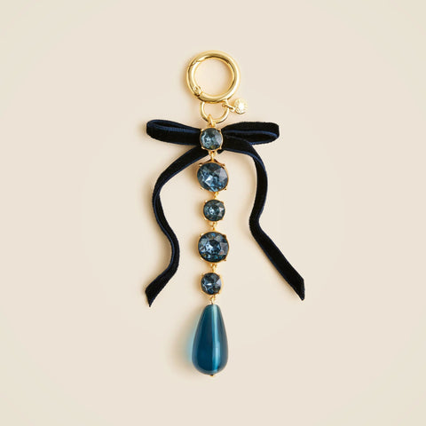 Crystal bow bag charm