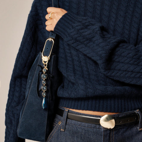 Crystal bow bag charm