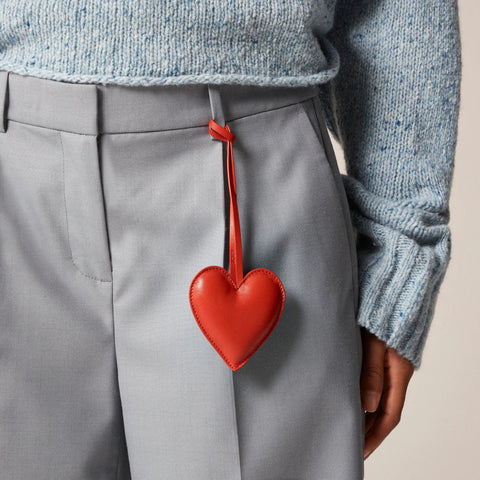 Heart bag charm in leather