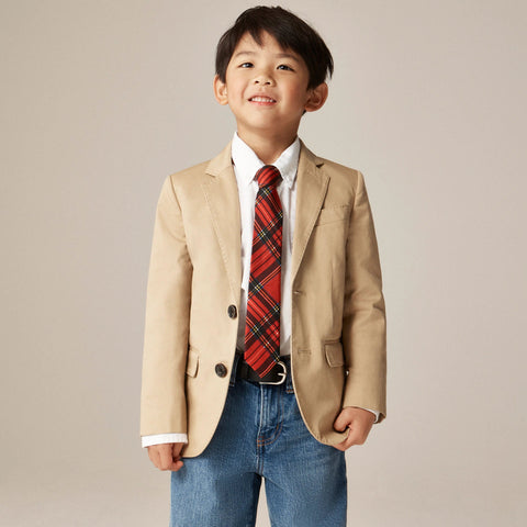 Boys' silk tie in Good Tidings plaid