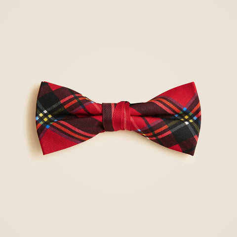 Boys' silk bow tie in Good Tidings plaid
