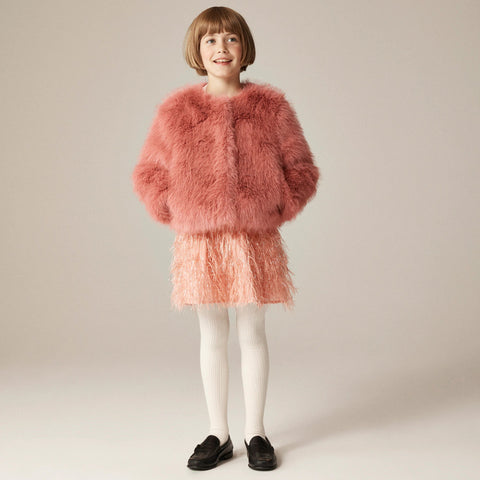 Crewcuts Collection cropped faux-fur jacket