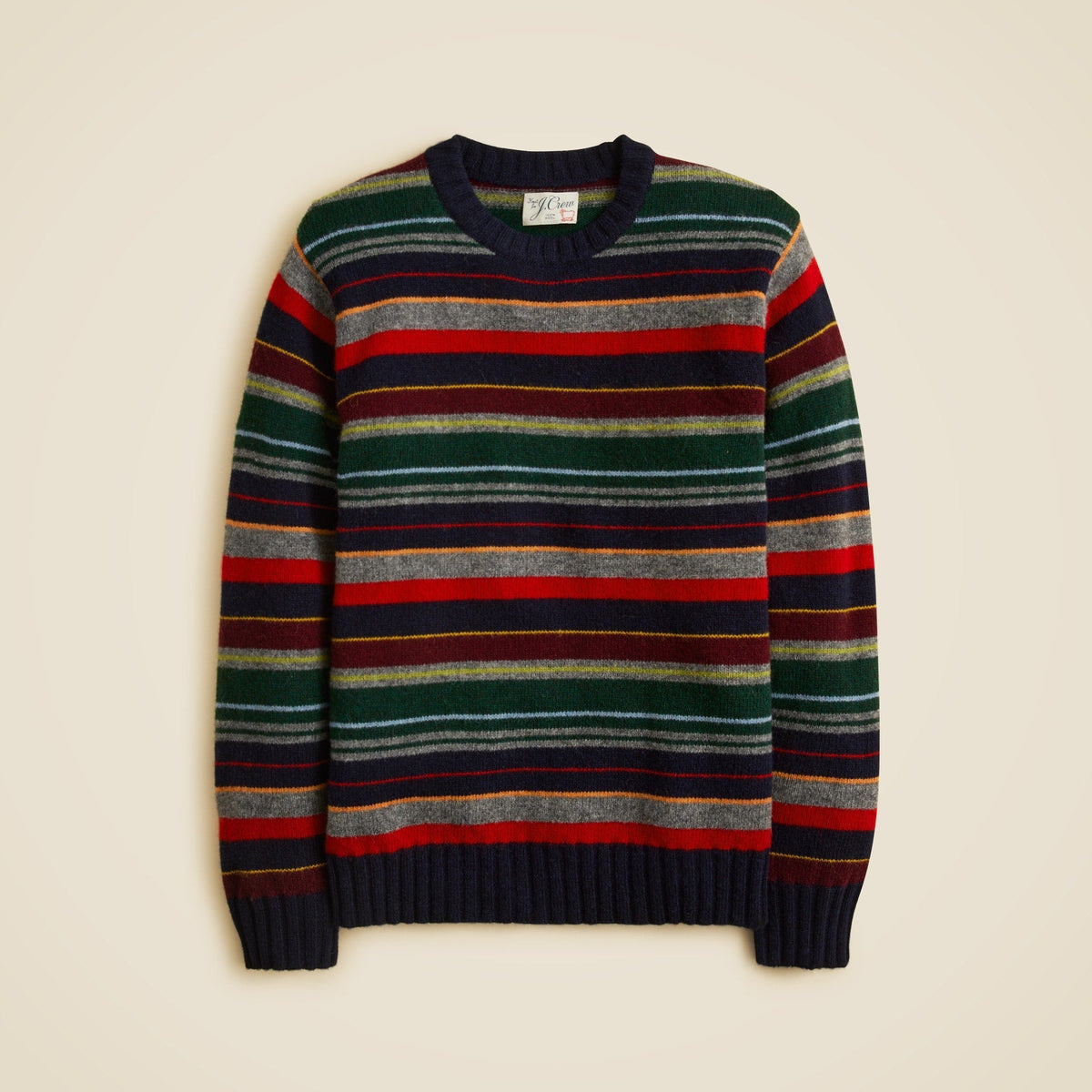 Wool sweater in multistripe