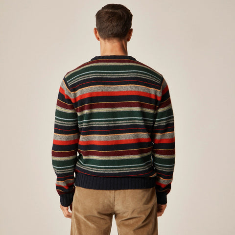 Wool sweater in multistripe