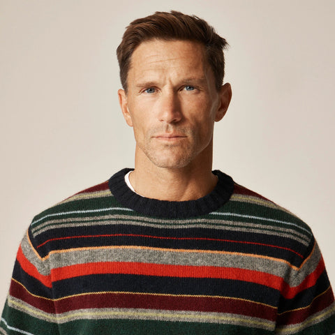 Wool sweater in multistripe