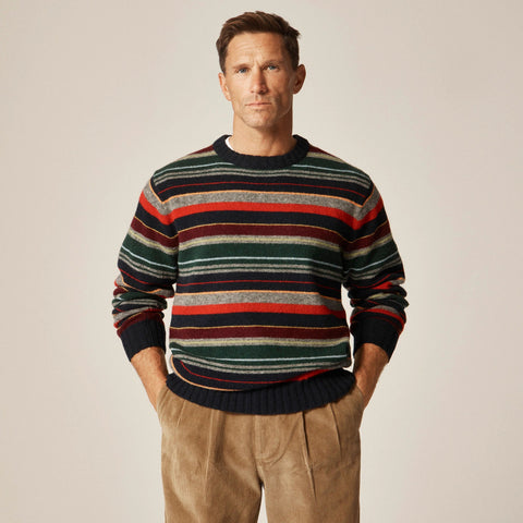 Wool sweater in multistripe
