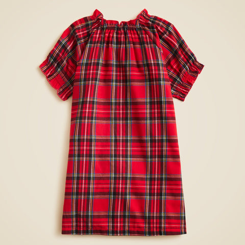 Girls' flannel nightgown in plaid
