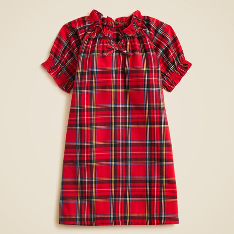 Girls' flannel nightgown in plaid