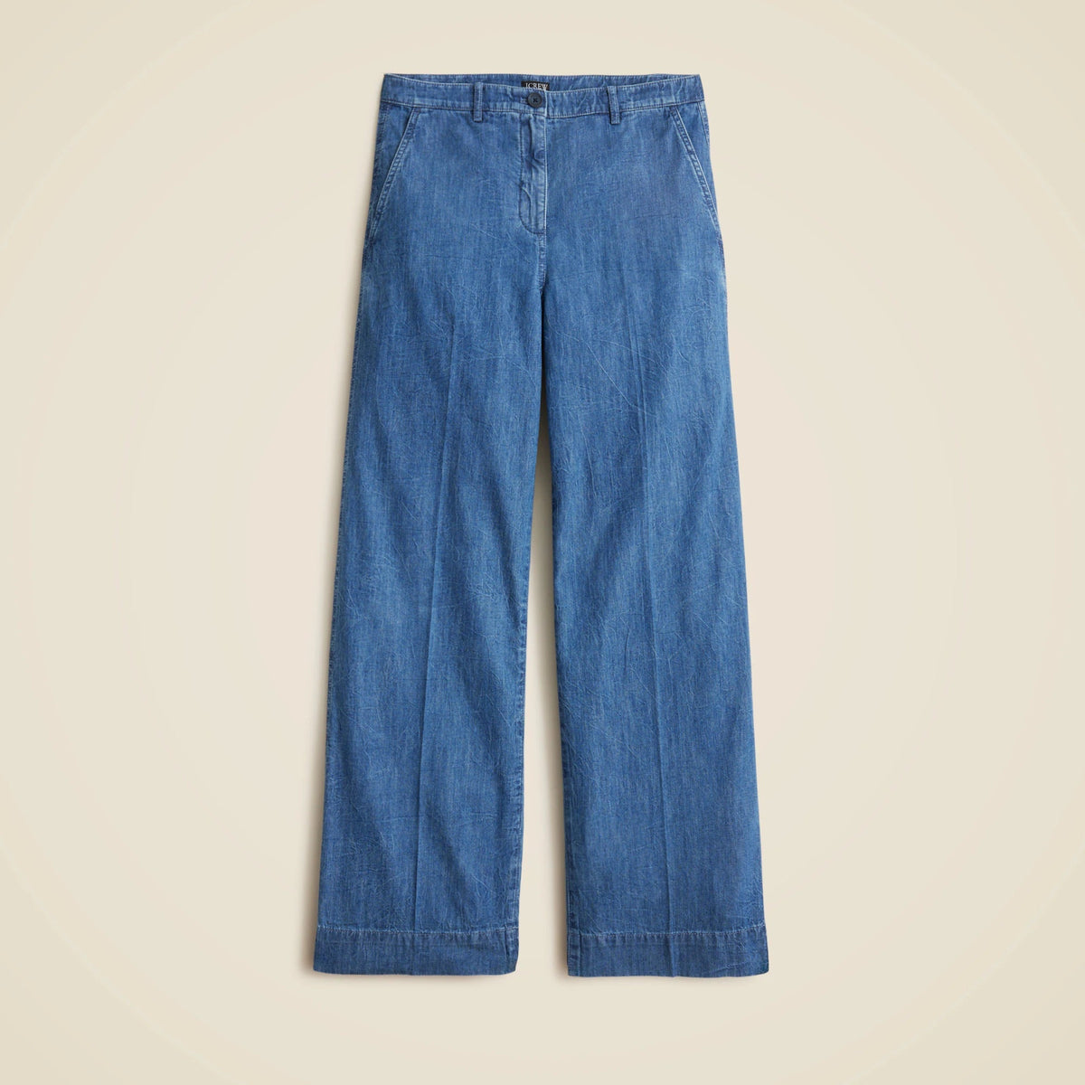 Wide-leg pant in chambray