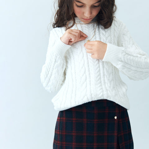 Girls' heavyweight Seaboard soft-knit skort in plaid