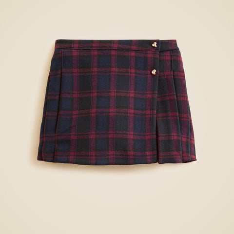 Girls' heavyweight Seaboard soft-knit skort in plaid