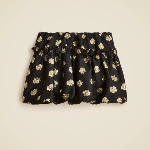 Girls' bubble skirt in metallic rosette jacquard