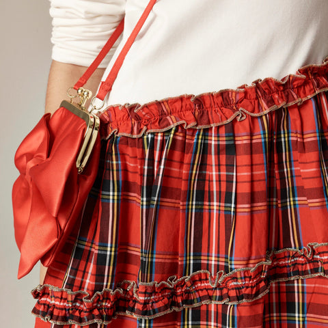 Girls' Emmy long-sleeve mixy dress in tartan