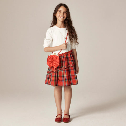 Girls' Emmy long-sleeve mixy dress in tartan