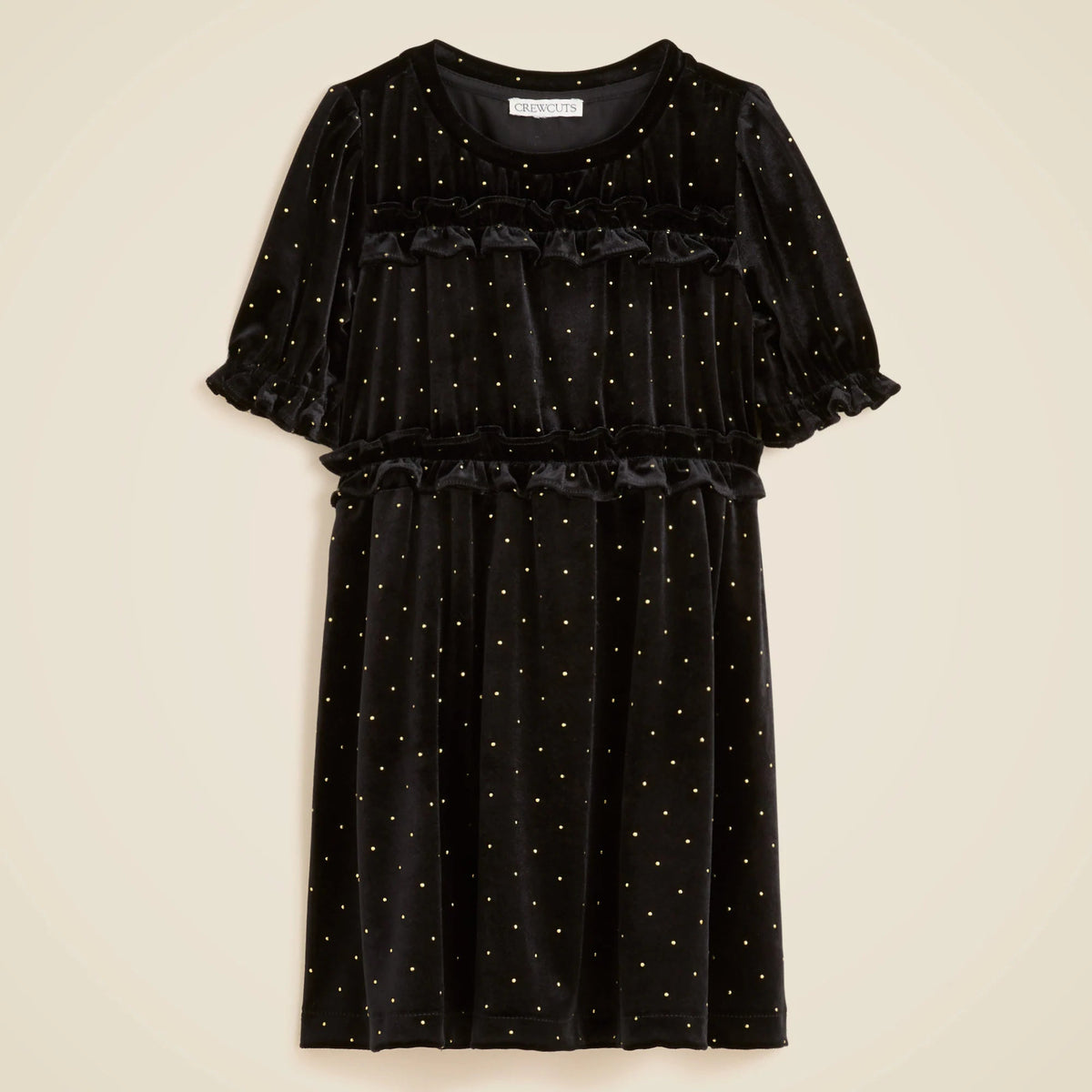 Girls' studded velvet dress