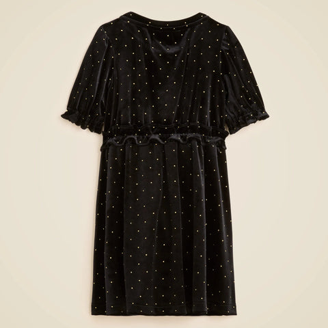 Girls' studded velvet dress
