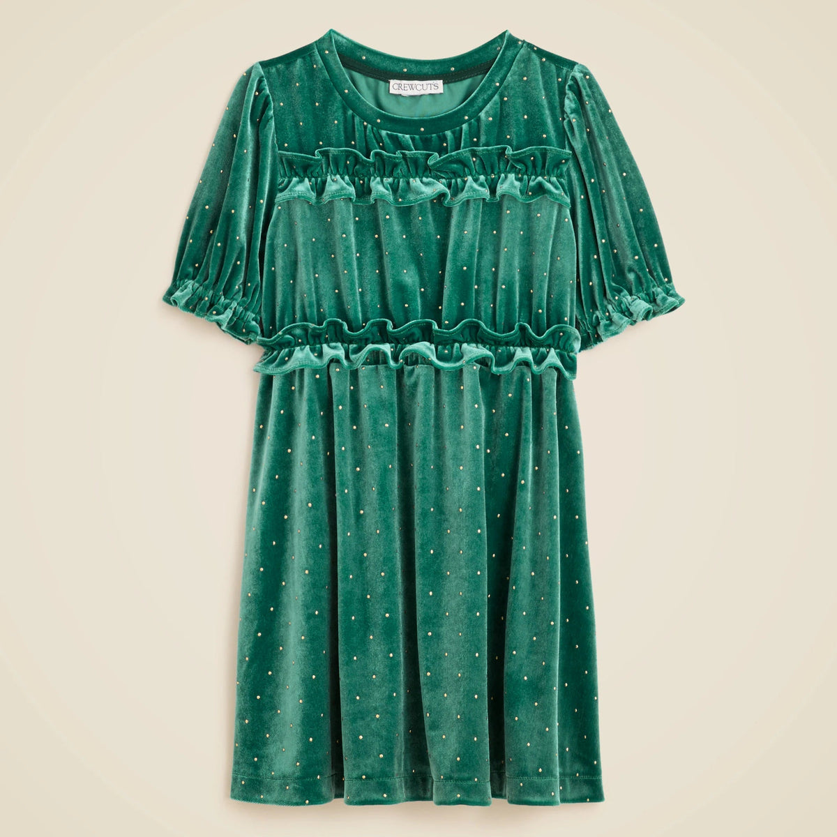 Girls' studded velvet dress