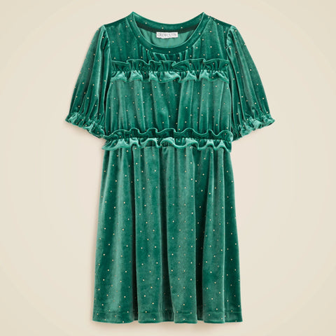 Girls' studded velvet dress