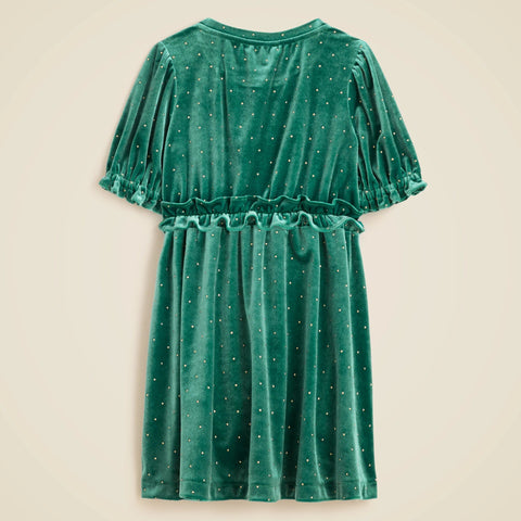 Girls' studded velvet dress