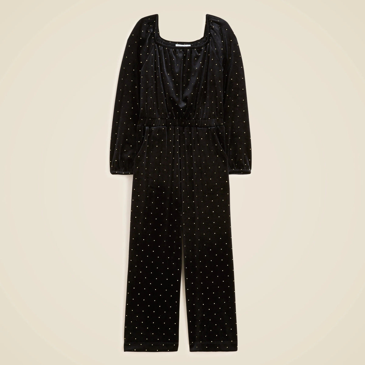 Girls' studded velvet jumpsuit