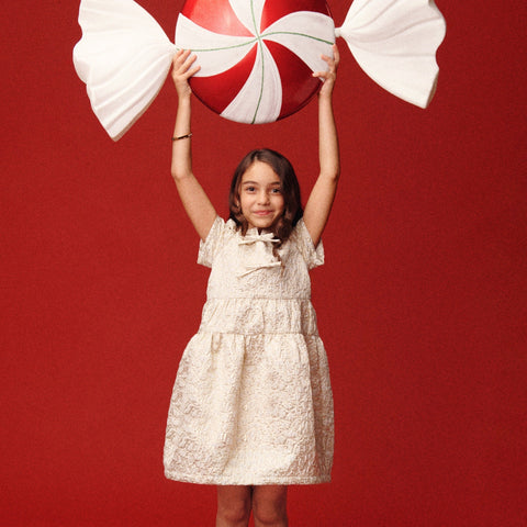 Girls' short-sleeve sequin shift dress