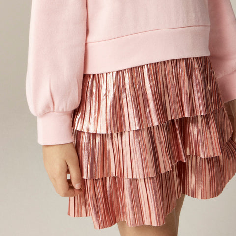 Girls' sweatshirt tiered mixy dress