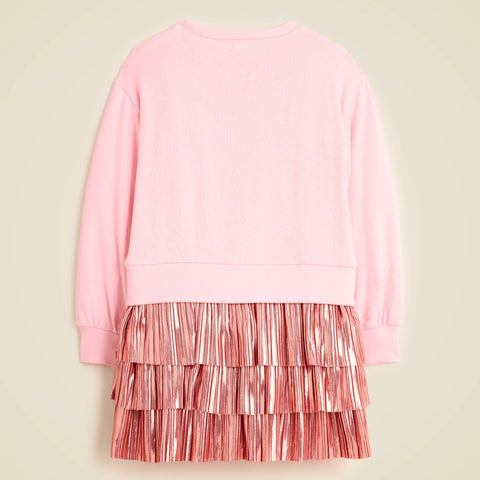 Girls' sweatshirt tiered mixy dress