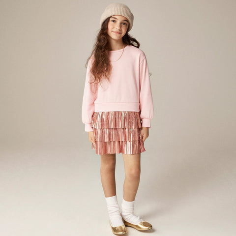 Girls' sweatshirt tiered mixy dress