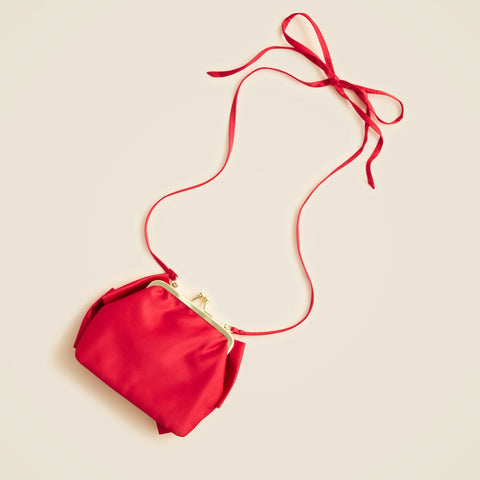 Girls' bow satin purse