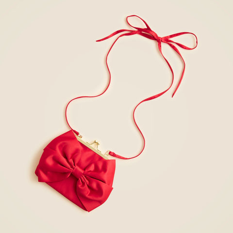 Girls' bow satin purse