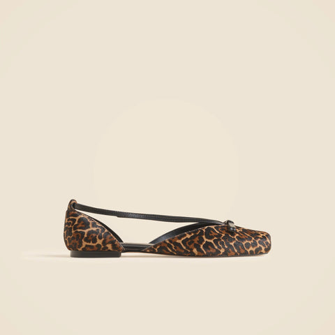 Quinn cutout ballet flats in leopard-print calf hair