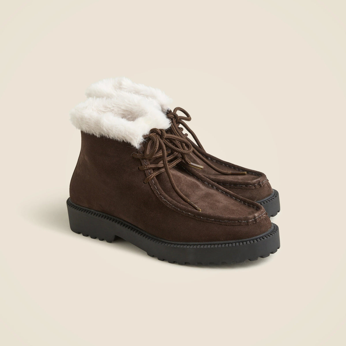 Lug-sole boots in suede