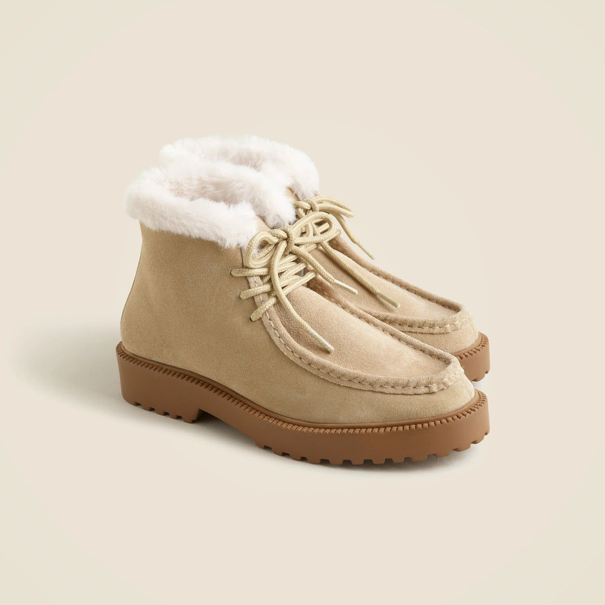 Lug-sole boots in suede