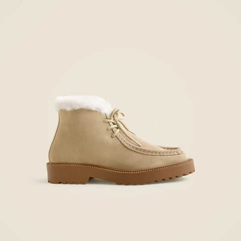 Lug-sole boots in suede
