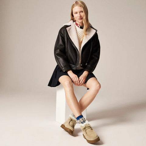 Lug-sole boots in suede