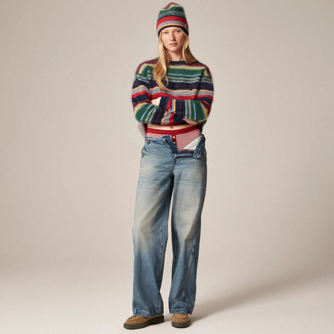 Lug-sole loafer boots in suede