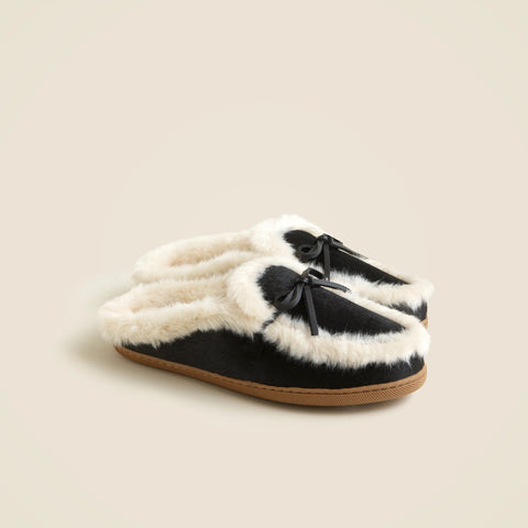 Lodge mules in calf hair